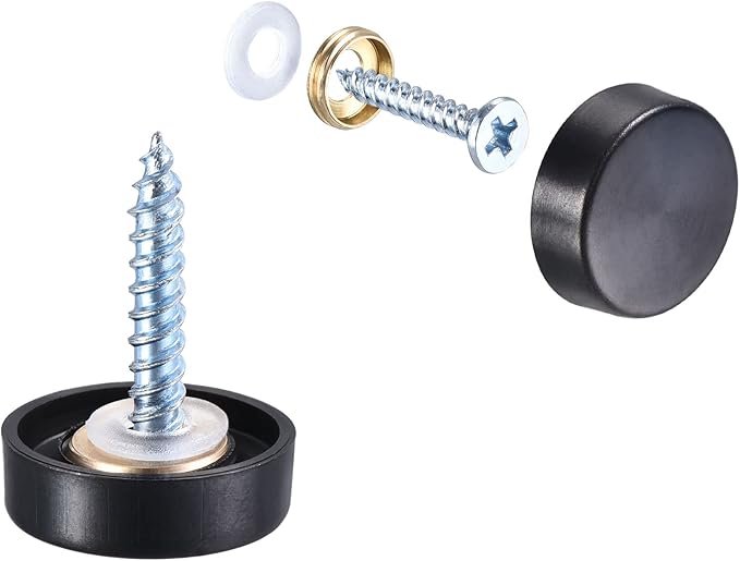 16mm stainless screw cover in black
