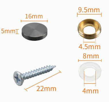 16mm stainless screw cover dimensions