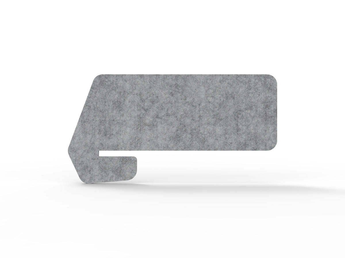 Acouline Hook Cut Slide-On Desk Screen in Flint 030