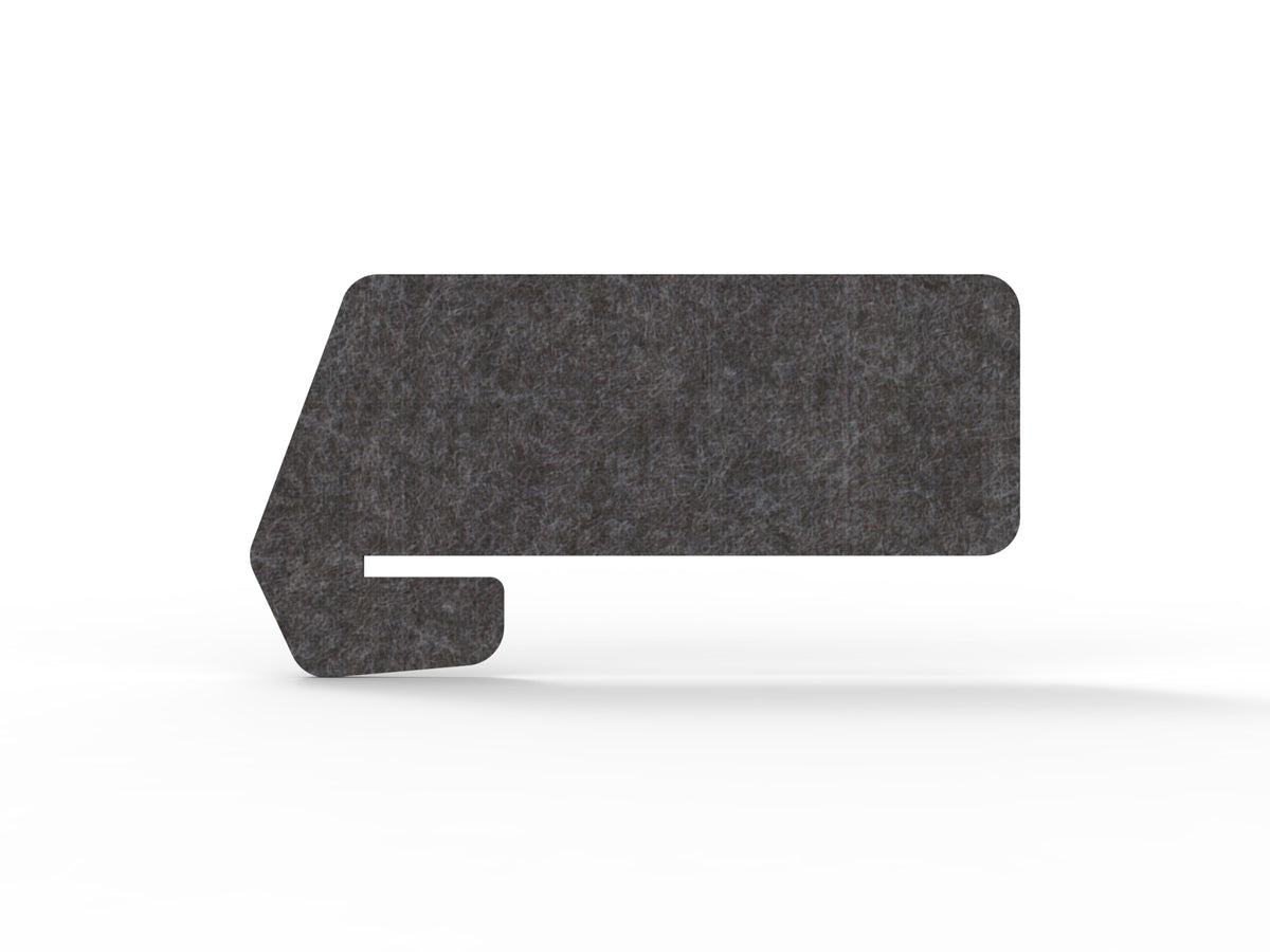 Acouline Hook Cut Slide-On Desk Screen in Char 040