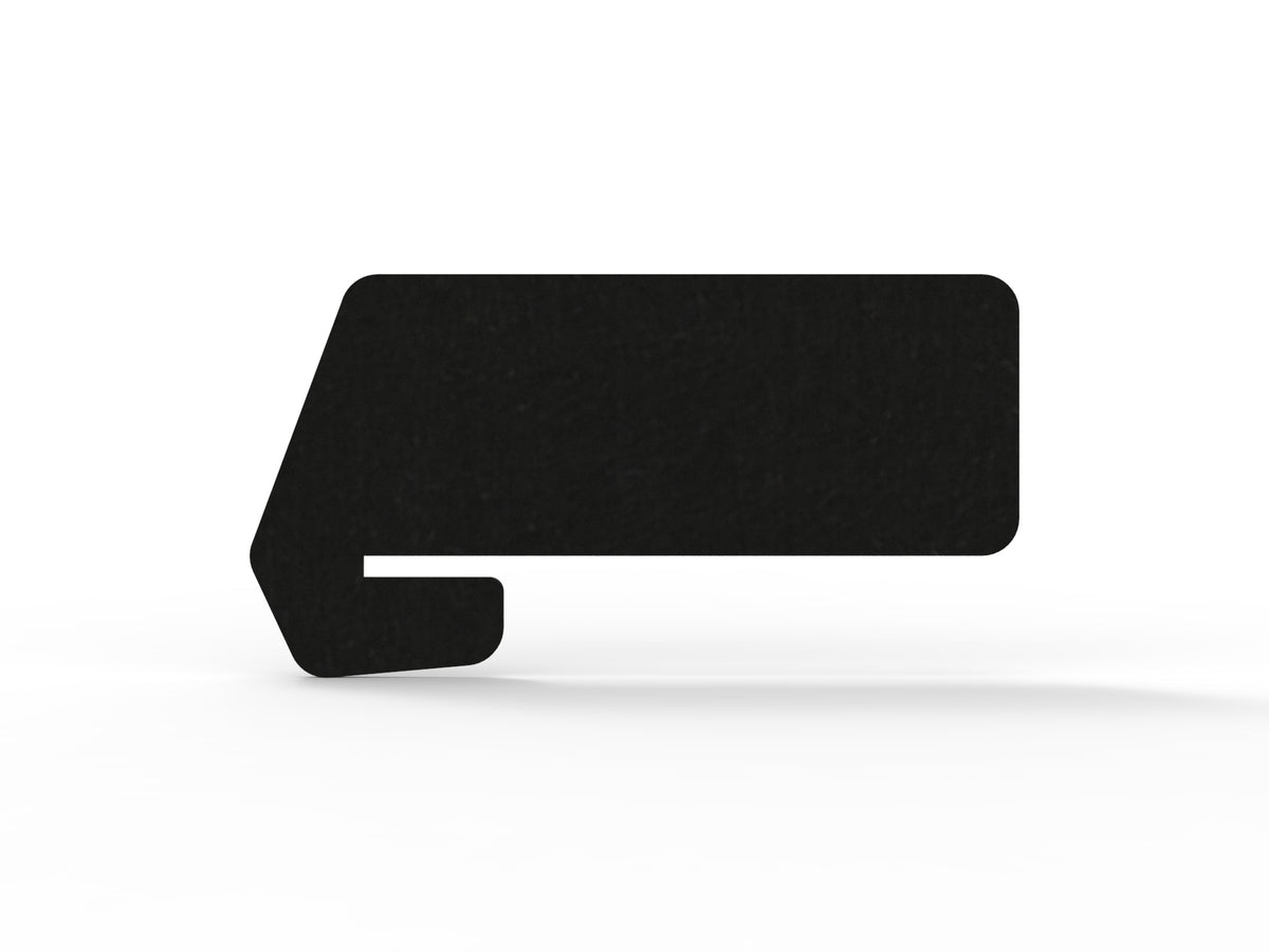 Acouline Hook Cut Slide-On Desk Screen in Coal 070
