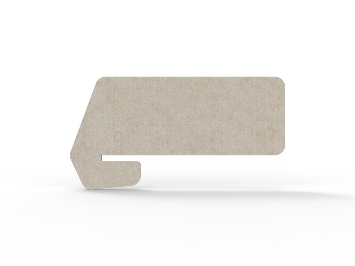 Acouline Hook Cut Slide-On Desk Screen in Truffle 080
